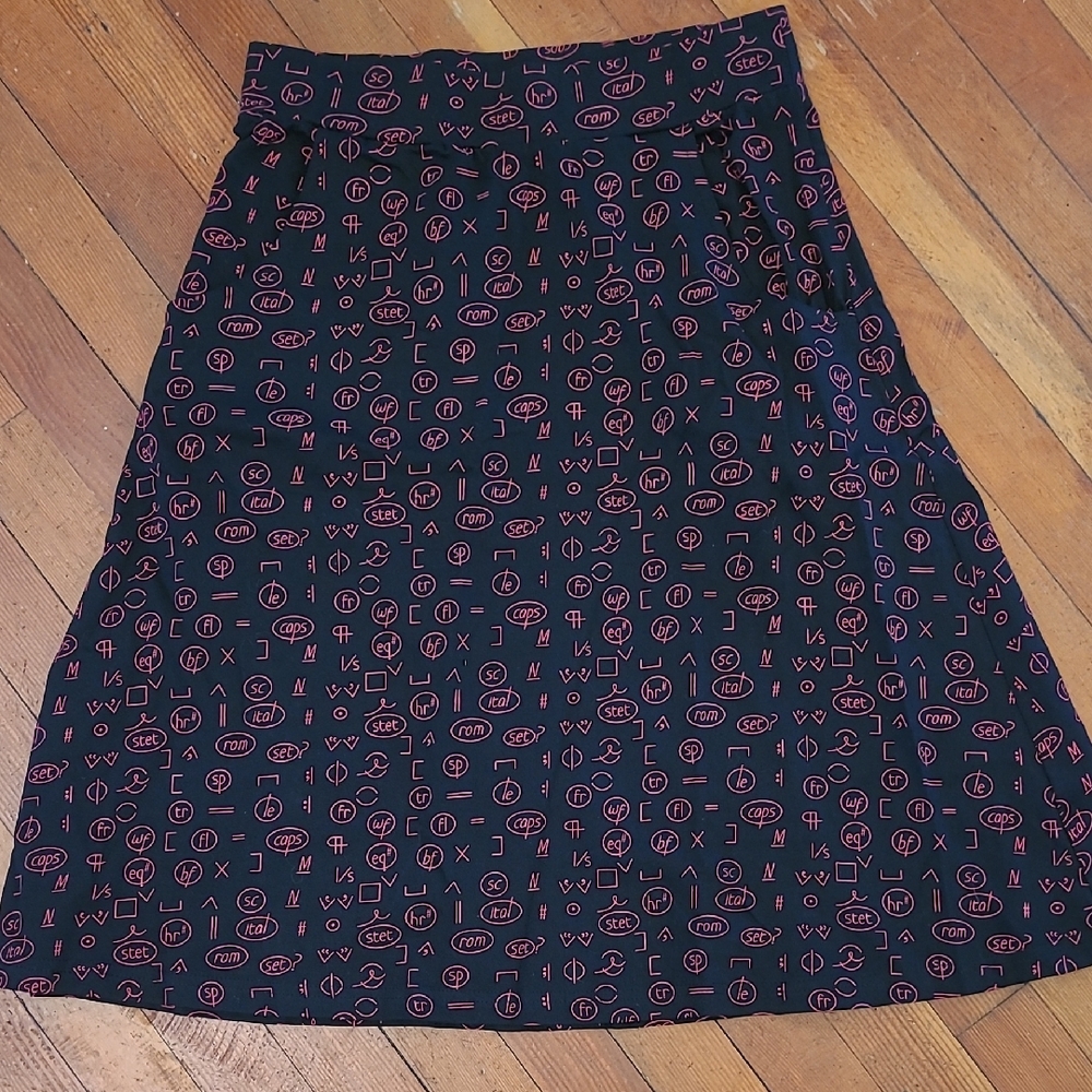 Stylish Black and Red Patterned Skirt